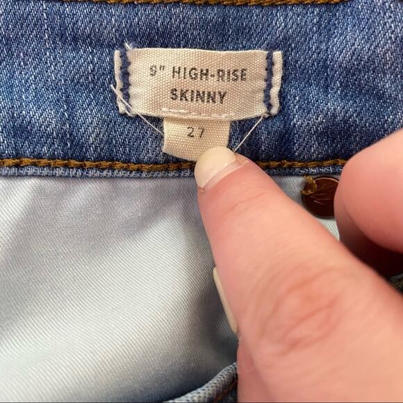 MADEWELL 9” High Rise Skinny Jeans Distressed Raw Hem 27 - Picture 5 of 6